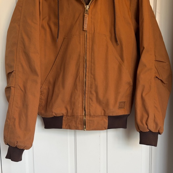 Men's Hooded Schmidt Work Jacket - Brown Size Small - Picture 4 of 11